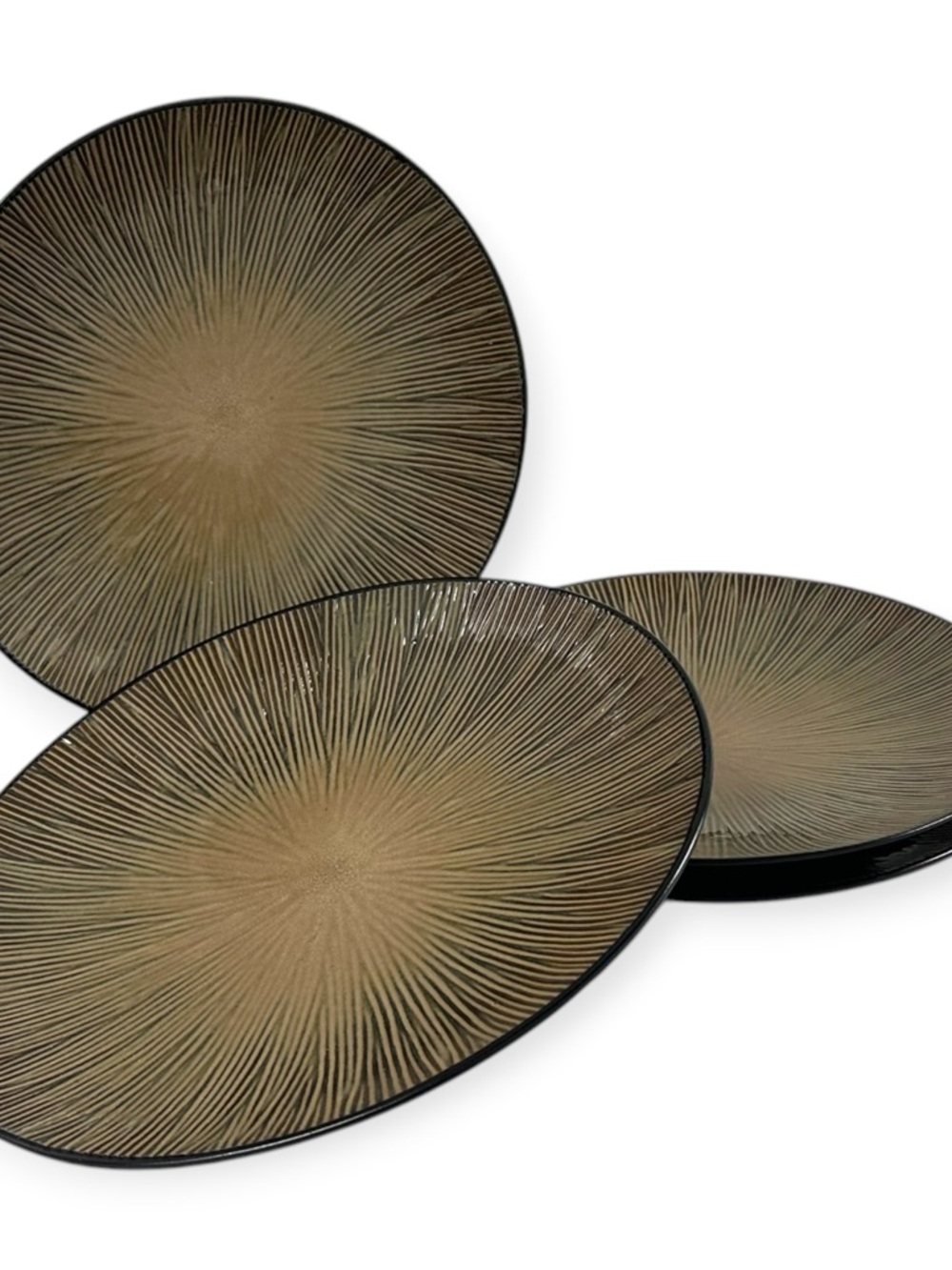Home Trends Natural Serenity Dinner Plates 11. 3/4”  Tan Sunburst Set Of 4 - Picture 4 of 12